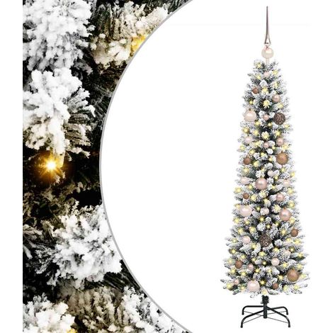 Sapin de Noël，Arbre de Noël artificiel Blanc 150 cm PVC, métal et plastique CFW30511 (1/5)