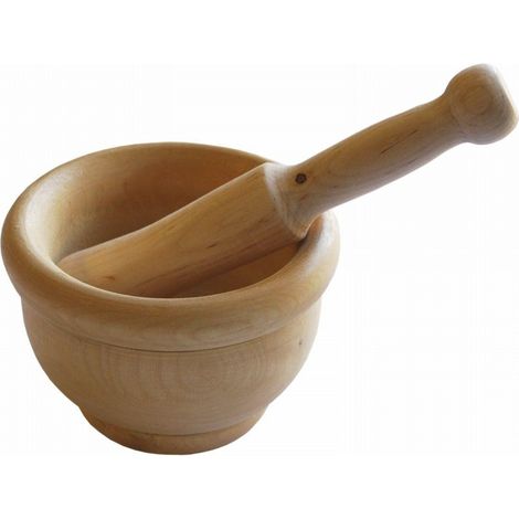 ARTEMA mortero madera  9 cm con mango , Mortero de madera 9 cm con mango, un utensilio de cocina pequeño y práctico diseñado para triturar y machacar ingredientes de forma manual.