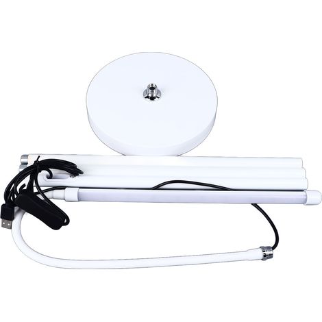 Ortviai Lampe sur pied LED blanche moderne avec commande par bouton, éclairage blanc vif, alimentation USB – 1647 g