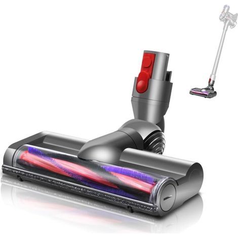 Tête de brosse d'aspirateur compatible avec Dyson V7, V8, V10, V11, V15, SV10, SV11, accessoire, tête de moteur, brosse à turbine, brosse motorisée, buse pour tapis et sols durs (1/4)
