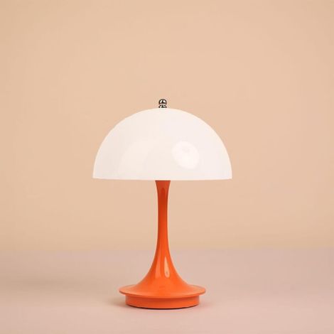 LED Champignon Petite Lampe de Table Portable USB De Charge Dimmable Tactile Nuit Lumière Chambre Lampe De Chevet Décoration,couleur orange,5 V/3 W (1800 mAh)