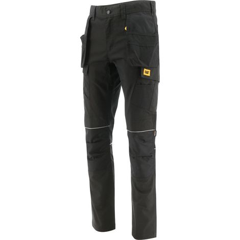 Caterpillar – Pantalon de travail homme à poches flottantes – Tissu extensible 65% coton – Genouillères renforcées en nylon Cordura – Taille 44 (1/3)