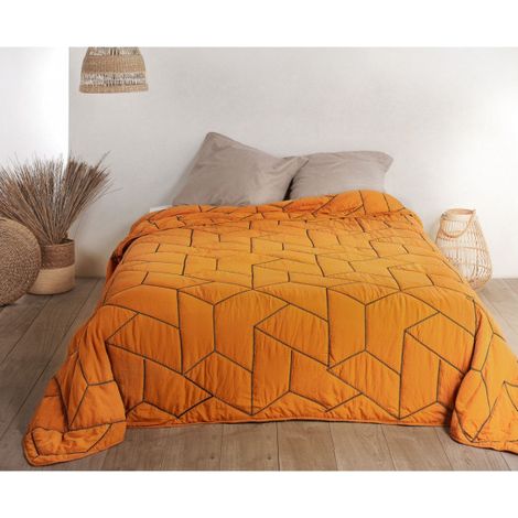 Jeté de lit Calisson Orange 250x260 cm (1/2)