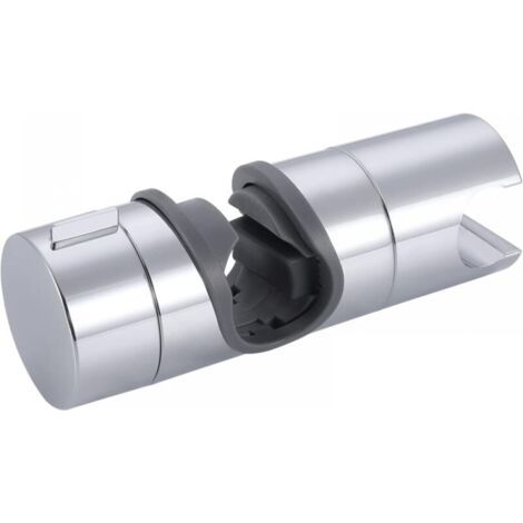 Curseur de barre de douche, support de douchette remplaçable, support de pomme de douche réglable diamètre 18-25 mm, chrome, gris, (1/5)