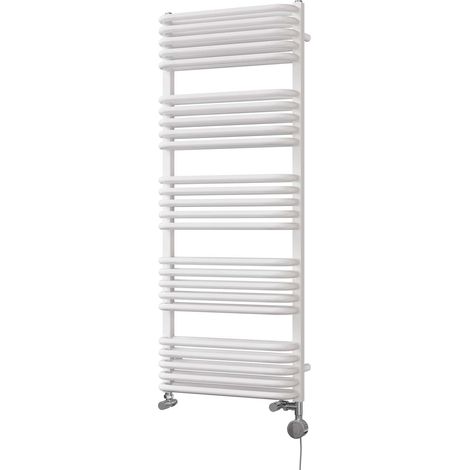 Crossmoor - White Dual Fuel Towel Rail H1269mm x W500mm Thermostatic (1/3)