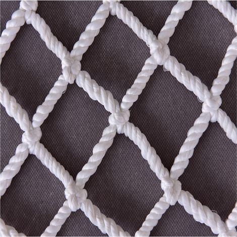 Filet de sécurité pour Garde-Corps, Filet en Corde Blanche, Filet Anti-Chute, Protection Extensible pour escaliers, Balcon, activités de Plein air, Personnalisable (7X8m) (1/5)