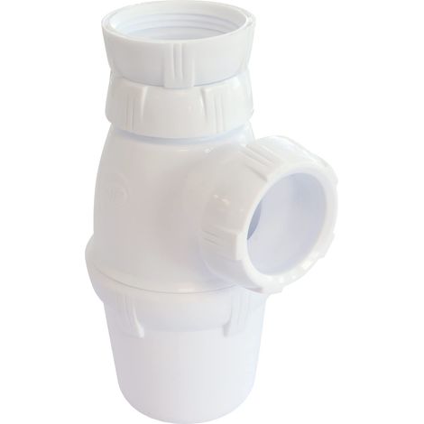 SOMATHERM FOR YOU - BB418 - sifone del lavandino NF regolabile - plastica bianca - Altezza regolabile 132-188 mm - Arrivo 33/42-33/42 uscita con American attaccato al tubo 32 (1/5)