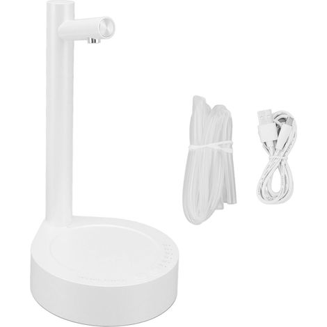 Pompe à Bouteille d'eau Portable, Distributeur de Bouteille d'eau de Charge USB Pompe à Eau Potable Automatique Pompe de Distributeur d'eau sans Fil Interrupteur de Bouteille d'eau (Blanc) (1/5)