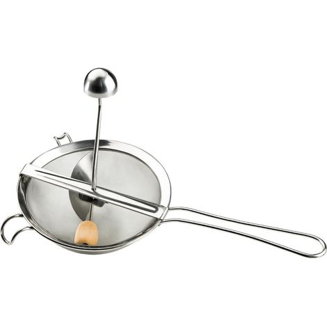 Passacolino manuale in Acciaio inox 18/10 - Diametro 20 cm - Passaverdura con pestello in legno per schiacciare Patate, Verdure o setacciare la farina (1/5)