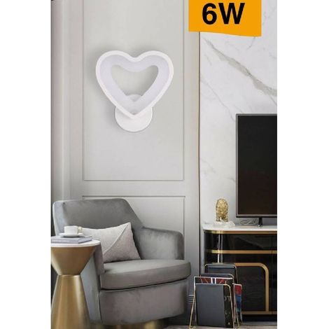 TrAdE Shop Traesio - Applique Led Forma Cuore 6 W A Parete Abat Jour 3 Modalità Di Colore Luce E28-3c - (1/3)