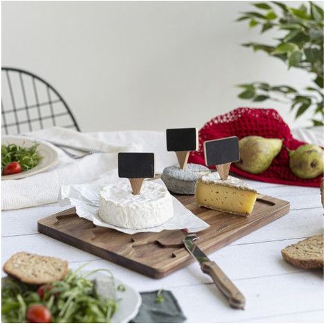 Cheese board with acacia wood knife