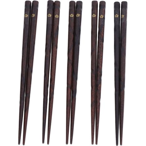 Lot de 5 baguettes en bois rouge doré, motif imprimé, style minimaliste, coffret cadeau (1/5)