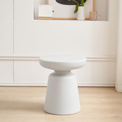 Mesa auxiliar Posio 44xØ40 cm Blanco [en.casa]