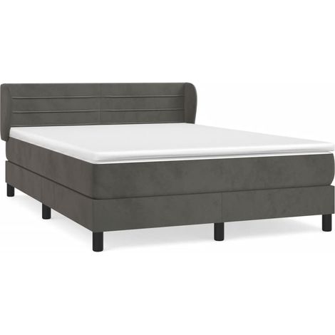 Maison Exclusive - Boxspringbett mit Matratze Dunkelgrau 140x200