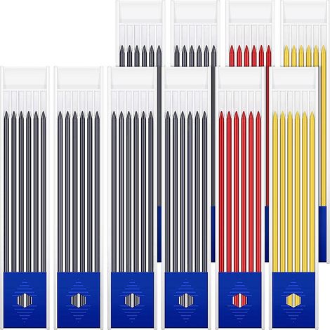 Lot de 60 crayons de charpentier solides de 2,8 mm, recharges pour le travail du bois. (1/5)