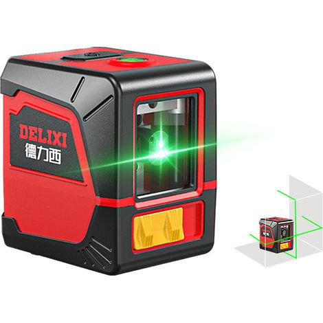 Niveau laser à lignes croisées vertes 100 pieds – Nivellement automatique – Étanche IP54 – Luminosité réglable pour intérieur et extérieur