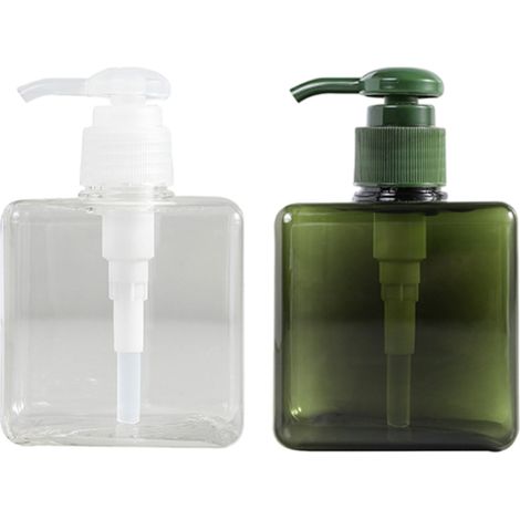 Dispensador De Botella - Plástico Cuadrado - Para Loción Y Jabón Líquido - Reutilizable - 2 Unidades (1/5)