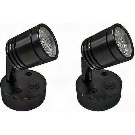 2 Lampes LED 12V Spot de Lecture Murale avec Variateur, Lampe Cylindrique Flexible pour Caravane, Camping-Car, Bateau, Éclairage Intérieur Dimmable (1/5)