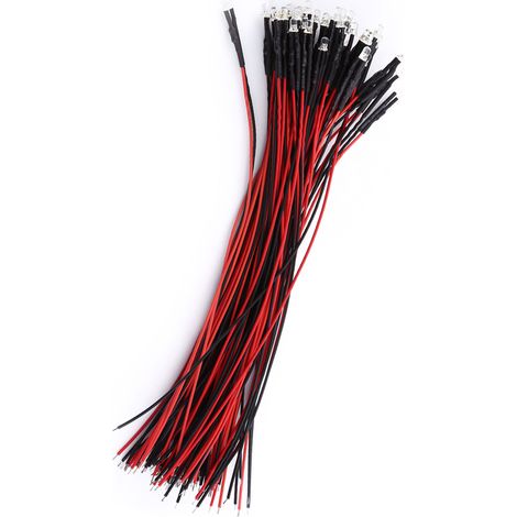 12V LEDs mit Kabel, transparent und immer eingeschaltet, Packung mit 50 Stück. (1/5)