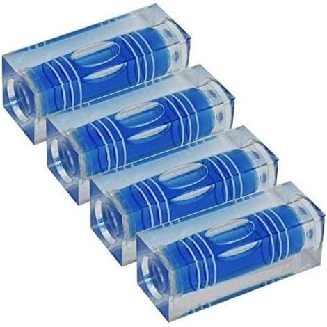 Lot de 4 mini niveaux à bulle de haute précision à trois lignes – 40 x 15 x 15 mm – Bleu (1/4)