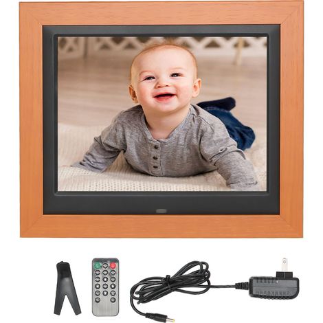 Cadre photo numérique 8,7 pouces, écran IPS HD, avec télécommande, pour calendrier, horloge, musique, prise américaine. (1/5)
