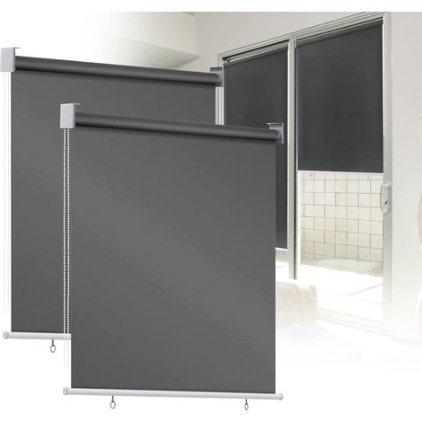Store extérieur 100x240cm, Suspendre Store Vertical Exterieur, Store occultant sans percage, Protection UV, pour Balcon, Terrasse, Jardin(Anthracite) (1/5)