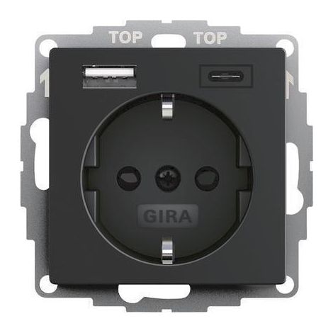 Gira Steckdose USB prise électrique noire mate