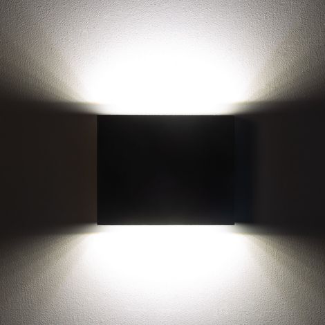 Applique per esterni LED con Illuminazione su Entrambi i Lati, Alluminio, Luming II 4000K Nero Bianco Naturale ↔11 cm (1/5)