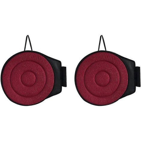 Lot de deux coussins de siège pivotants à 360°, coussins de siège auto de 40 cm (15,7 pouces), chaises pivotantes pour la maison pour personnes âgées, chaises de bureau rouges. (1/5)