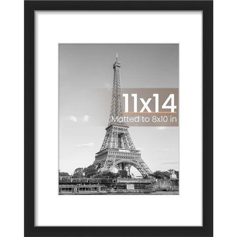 11 x 14 Zoll großer Bilderrahmen für 8 x 10 Zoll große Fotos, Wandmontage, schwarz, 1 Stück (1/5)