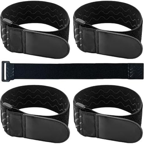 4 Pièces sangles Elastiques, 40 cm x 2 Sangle scratch, Sangles Attache Cable, Extra Larges et Particulièrement Sûres pour Vélos, Sacs, Équipements d'Entraînement, Câbles Plus - (1/5)