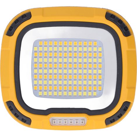 Lampe de travail LED portable rechargeable USB, projecteur d'extérieur avec batterie externe, étanche IP44, idéale pour la randonnée, le travail, la réparation automobile et les ateliers. (1/5)