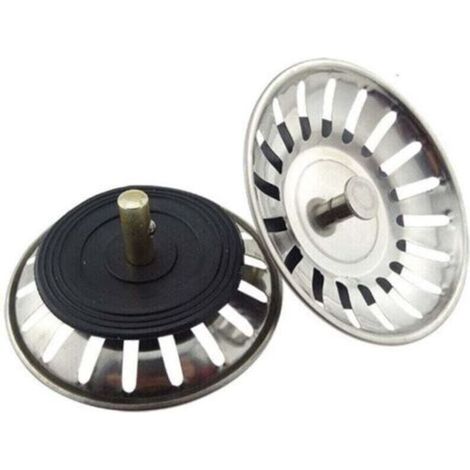 2PCS Bonde à panier universelle 8 cm Filtre à Évier de Cuisine en Acier Inoxydable Filtre Bouchon d'Évier