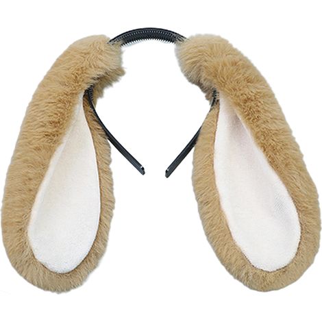 Bandau Oreilles De Lapin - Bandeau Faux Poil Doux Ajustable - Pour Fête Costumée Halloween Noël Nouvel An - 1 Pièce (1/5)