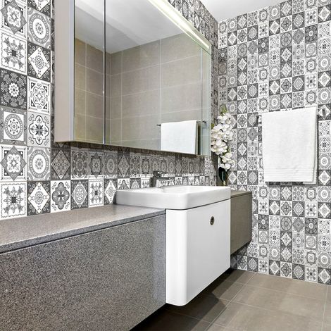 Sticker Mural Carrelage adhésif Cuisine Salle de Bain - 60 STICKERS CARRELAGES AZULEJOS VERONIKA - 60stickers15x15cm (1/5)