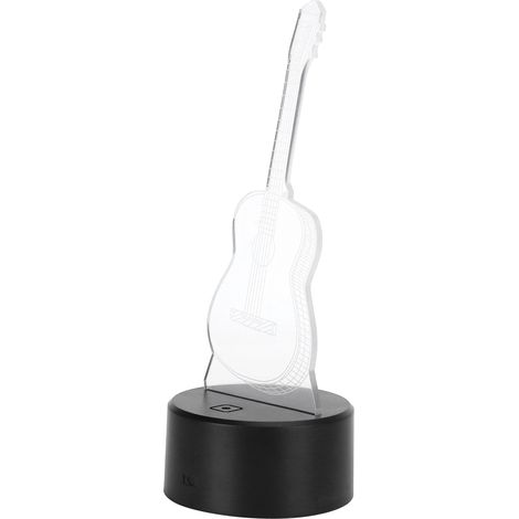 Veilleuse 3D en forme de guitare, LED, 7 couleurs, interrupteur, lampe de bureau, décoration intérieure (1/5)