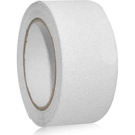 Ruban adhésif antidérapant, 10 cm x 5 m, blanc, autocollant de sécurité antidérapant pour l'intérieur et l'extérieur, pour la sécurité au travail à la maison (1/4)