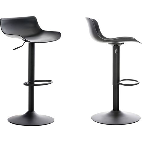 Lot de 2 tabourets de bar pieds trompette style contemporain avec repose-pieds hauteur réglable en plastique et métal noir 100000312 (1/5)