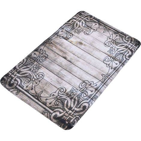 Tapis de sol antidérapant en flanelle pour salle de bain, cuisine, salon, chambre, 49 x 80 cm, type D (1/5)