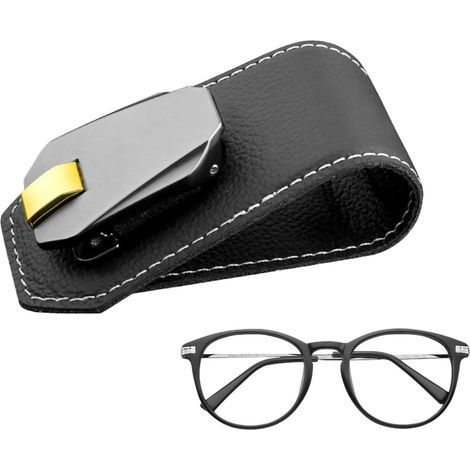Porte-lunettes de voiture, support de rangement pour lunettes de voiture, accessoires de pare-soleil avec miroir électroplaqué pour (1/5)