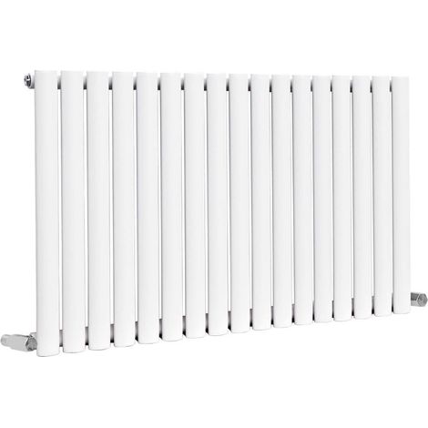 Warmehaus Oval Panel Radiator White Horizontal Single 600x1003mm
