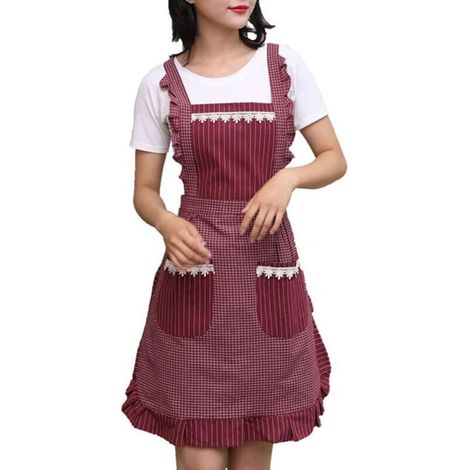 Joli tablier pour femme avec poches 95x70 cm, tablier de cuisine confortable, parfait pour le café, la pâtisserie, le jardinage, la (1/5)