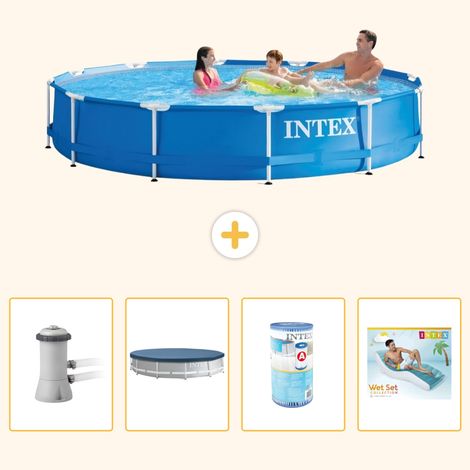 Intex Piscine Tubulaire Ronde - 366x76 cm - 5-pièces  S287 (1/5)