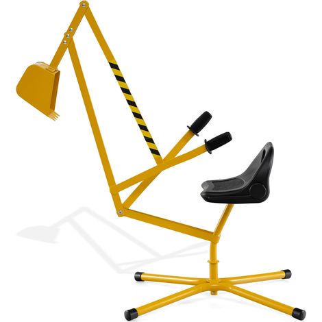 COSTWAY Ruspa Giocattolo per Bambini, Escavatore Cavalcabile con Controlli a 2 Mani e Pala Flessibile, Sedile Girevole a 360°, Regalo per Bambini 3 Anni+ (senza Ruote Giallo) (1/5)