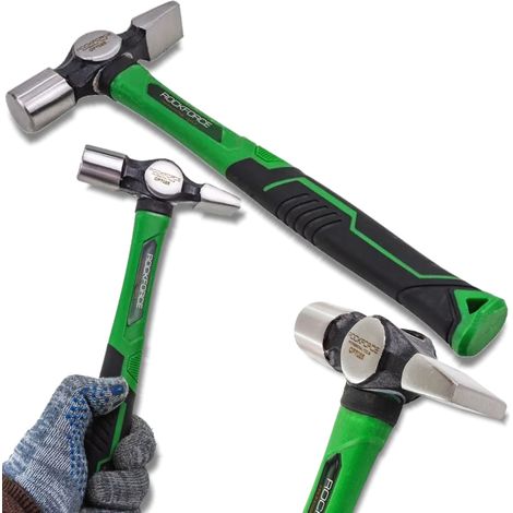 Martello da costruzione ergonomico ROCKFORCE per raddrizzare lamiere, 400 g