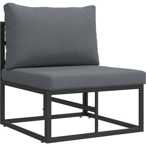Mobilier de jardin avec coussin avec oreiller Noir Aluminium CFW424833 (1/5)