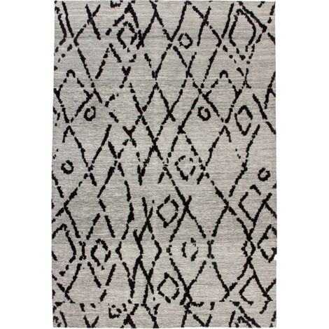 Tapis Jacquard Rétro "River" Gris & Noir 120 x 170 cm (1/4)
