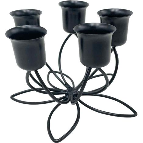 Bougeoir en fer forgé design lotus, décoration intérieure pour mariage, restaurant et chambre, lot de 1 pièce (1/5)