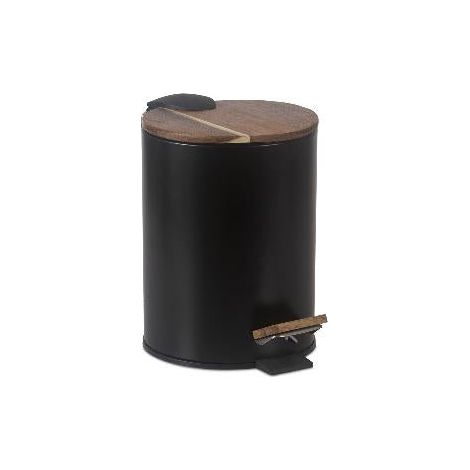 ANDREA HOUSE BA25516 Papelera Metal/Acacia Negra 5L - ref: BA25516