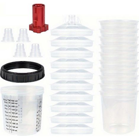 Godet de peinture jetable de 600 ml avec connecteur interne 16 x 1,5 mm (1/5)